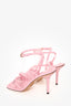 Louis Vuitton Pink Leather Strappy Sandals Size 37.5