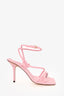 Louis Vuitton Pink Leather Strappy Sandals Size 37.5