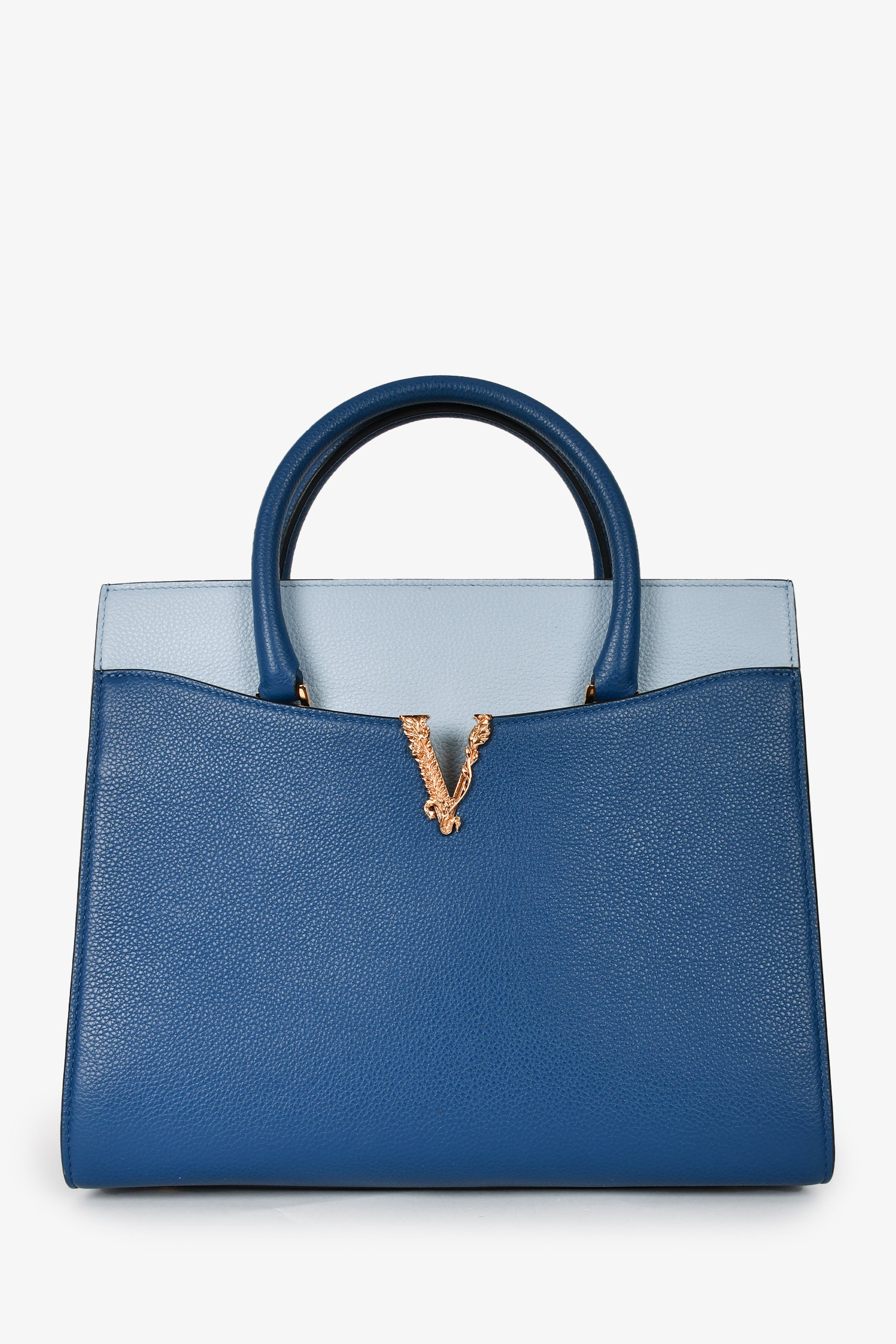 Versace Blue Leather Virtus Top Handle with Strap – Mine & Yours