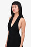 M Missoni Black Striped Knit V Neck Short Dress Size 42