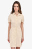 Theory Cream Cotton/Linen Collared Button Short Dress Size 4