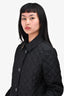 Burberry Brit Black Quilted Buttoned Jacket Size M