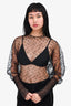 Philosophy Black Mesh Sheer Open Back Top Estimated Est. Size S
