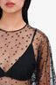 Philosophy Black Mesh Sheer Open Back Top Estimated Est. Size S