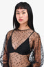 Philosophy Black Mesh Sheer Open Back Top Estimated Est. Size S