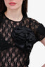 Magda Butrym Black Lace Rosette Top Est. Size S