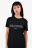 Balmain Black Cotton Logo T-Shirt Size 38