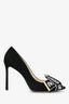 Jimmy Choo Black Suede Logo Heels Size 39