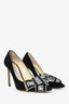 Jimmy Choo Black Suede Logo Heels Size 39