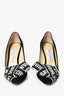 Jimmy Choo Black Suede Logo Heels Size 39