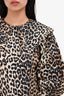 Ganni Brown Leopard Print Collared Dress Size 36