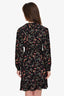 Maje Black Floral Printed Wrap Dress Size 3