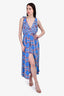 Sandro Blue/Pink Floral Print Maxi Dress Size 38