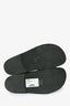 Ganni Blue/Brown Leather Snakeskin Embossed Slides Size 39