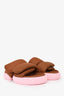 Dries Van Noten Brown/Pink Perforated Sandals Size 39