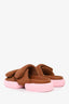 Dries Van Noten Brown/Pink Perforated Sandals Size 39