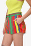 Versace Multicolour Striped Mini Shorts Size 40