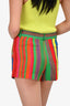 Versace Multicolour Striped Mini Shorts Size 40