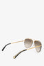 Louis Vuitton Gold/Black Aviator Studded Sunglasses