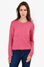 Chanel 2022-23 Pink Cashmere Sweater with CC Logo Size 38