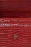 Saint Laurent Red Croc Embossed Leather 'Sunset' Medium Crossbody Bag