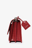 Saint Laurent Red Croc Embossed Leather 'Sunset'Medium Crossbody Bag