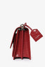 Saint Laurent Red Croc Embossed Leather 'Sunset' Medium Crossbody Bag