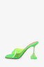 Amina Muaddi Green Lupita PVC Open Toe Sandals Size 35