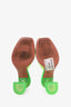 Amina Muaddi Green Lupita PVC Open Toe Sandals Size 35