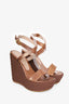 Stuart Weitzman Bronze Leather Wedges Size 8