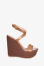 Stuart Weitzman Bronze Leather Wedges Size 8