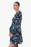 The Kooples Blue/White/Black Silk Printed Mini Dress Size 2