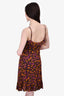 Max Mara Brown/Purple Pattern Sleeveless Mini Dress Size S