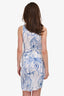 Emilio Pucci Blue/White Printed Embellished Shoulder Sleeveless Dress Size 4 US