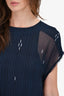 Isabel Marant Etoile Black/Blue Frayed Hem Sleeveless Dress Size 36
