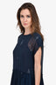 Isabel Marant Etoile Black/Blue Frayed Hem Sleeveless Dress Size 36