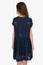 Isabel Marant Etoile Black/Blue Frayed Hem Sleeveless Dress Size 36