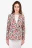 Isabel Marant Cream/Red Floral Print Double Breasted Blazer Size 36