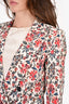 Isabel Marant Cream/Red Floral Print Double Breasted Blazer Size 36