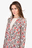 Isabel Marant Cream/Red Floral Print Double Breasted Blazer Size 36