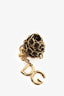 Dolce & Gabbana Gold Tone Leather/Chain Logo Belt