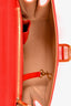 Delvaux Red Leather Brillant Top Handle MM with Strap