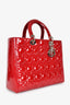 Christian Dior 2012 Red Patent Leather Large Lady Dior Tote With Strap