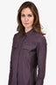 S Max Mara Purple Water Resistant Button-Up Shirt Size 8 US