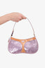 Prada Purple Leather Sequin Embellished Shoulder Bag
