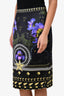 Givenchy Black/Purple Printed Midi Skirt Size 40