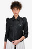 Retrofrete Black Lambskin Leather 'Ada' Jacket Size S