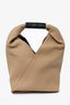 MM6 Maison Margiela Beige Leather Small Triangle Tote