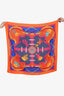 Hermes Orange Silk 'Grande Tenue' Carre 90