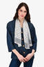 Louis Vuitton Grey Silk Monogram Scarf